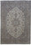 Ivory Persian Kashan rug with slate blue medallion and taupe floral border, full overhead view