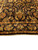End border and field of the 11'10 x 17'8 Indian Jaipur rug with large gold blossoms