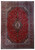 11'6" x 16'7" Persian Kashan rug with red floral field and navy lobed medallion