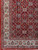 12x13 Persian Mahal rug corner with ivory guard borders, red field and cream cotton fringe