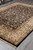 Full-length angled photo of Hereke design rug sized for living room seating