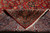 9'6" x 15' Persian rug folded back to reveal the cotton foundation and fine knotting