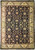 Black field ivory border Agra design rug with all-over palmette and vine floral pattern