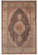 Full view of 6'7" x 9'9" Persian Tabriz Mahi rug with ivory floral border