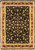 Black field all-over floral 9x12 Oriental rug with burgundy border and ivory guard bands