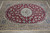 6x8 overhead angle of the Persian Nain showing symmetrical vinework around its central medallion