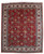 Full overhead view of 10'1" x 12'7" Persian Tabriz rug with red all over floral field