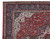 Corner detail showing navy main border, ivory guard stripes and geometric vase and palmette motifs