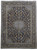 10' x 13'5" Persian Kashan rug with black field, dark gold florals and pale blue medallion