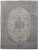 9'11 x 13'1 Persian Kashan rug with ivory field, blue floral medallion and taupe border
