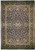 Cobalt blue Persian Kashan rug with ivory central rosette and dense all-over floral vine scrollwork