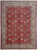 9'6" x 12'10" Persian Tabriz rug with red all-over floral field and ivory palmette border