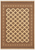 Cream Bokhara rug with diamond gul lattice and layered rust borders shown flat overhead