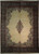 10'4" x 14' Persian Kerman design rug with ivory open field and green floral border