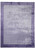 Overhead view of lavender modern wool rug with wide deep purple solid border, no medallion
