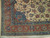 Corner detail showing multiple floral guard borders, blue palmettes and ivory selvage on this hand-knotted Persian rug