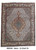9'9" x 13'4" ivory Persian Tabriz rug shown flat with central floral medallion and cream border