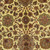 Field detail with rosettes, serrated leaves and arabesque vine scrolls on a warm ivory gold ground