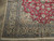 Corner detail of ivory main border, navy guard stripes and clean ivory cotton fringe