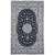 Navy blue and ivory Persian Nain rug with central floral medallion and scrolling ivory border