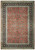 Salmon field Persian Tabriz rug with all-over floral vines framed by deep black floral border