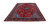 Angled floor view of dark red Sarough rug showing mid blue spandrels and deep navy border