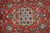 Close-up of the small sage and ivory center medallion with pink and blue blossoms
