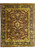 12' x 14'10" burgundy and gold Oriental rug shown flat with navy floral main border