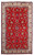 9'11" x 16'2" red Persian Tabriz rug with ivory floral border, full overhead view