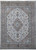9'8" x 13' Persian Kashan rug with ivory floral field, taupe medallion and wide ornate border