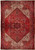 Semi-antique 10'2" x 12'9" Persian Heriz rug with brick red field and ivory corner spandrels