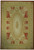 12 x 18 Aubusson design rug with ivory oval medallion, terracotta panels and green border