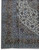 Corner detail showing camel main border, blue guard stripes and ivory fringe on 10x13 Kashan