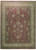 Full overhead view of 11'7" x 15'2" Indian Heriz design rug with red floral field