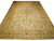 Full view of ivory 10 x 17 Persian Kashan rug with dense all-over floral field