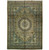 Full view of the 10'9" x 14'9" beige Mahal rug with symmetrical medallion and layered borders