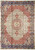 8'9" x 13'8" Persian Moud rug with ivory Mahi field and scalloped red medallion