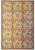 Overhead view of French needlepoint rug with 15 fruit bouquet panels on caramel brown field