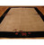 8x11 Chinese Art Deco wool rug on parquet floor showing open field and corner blossoms