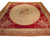 8' x 10' Aubusson flat weave rug with ivory oval medallion and deep red floral field