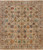Taupe ground Ziegler Soltani rug with turquoise, gold and rust all over floral palmette design