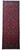 Full overhead view of 4'11" x 13'7" Persian Hamedan runner with red field and navy borders