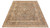 9'11" x 13'11" Chobi rug shown at an angle with soft brown field and ivory borders