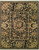 8x10 black Chinese Aubusson rug shown flat with dense floral field and ivory scrolled borders