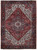 7'11" x 10'10" Persian Heriz rug with pale red field and bold geometric medallion