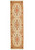 Full overhead view of 3' x 10' ivory Persian Tabriz runner with three floral medallions