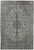 Full view of 8'10" x 13'2" Persian Kashan rug with sage green field and navy medallion