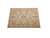 Ivory hand-knotted Oriental rug displayed flat on white studio background showing balanced floral border layout