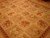 9 by 12 Chinese Aubusson rug angled to show sage foliage, salmon roses and dotted panels
