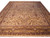 Full view of beige Jaipur wool rug with gold floral border and ivory all over field